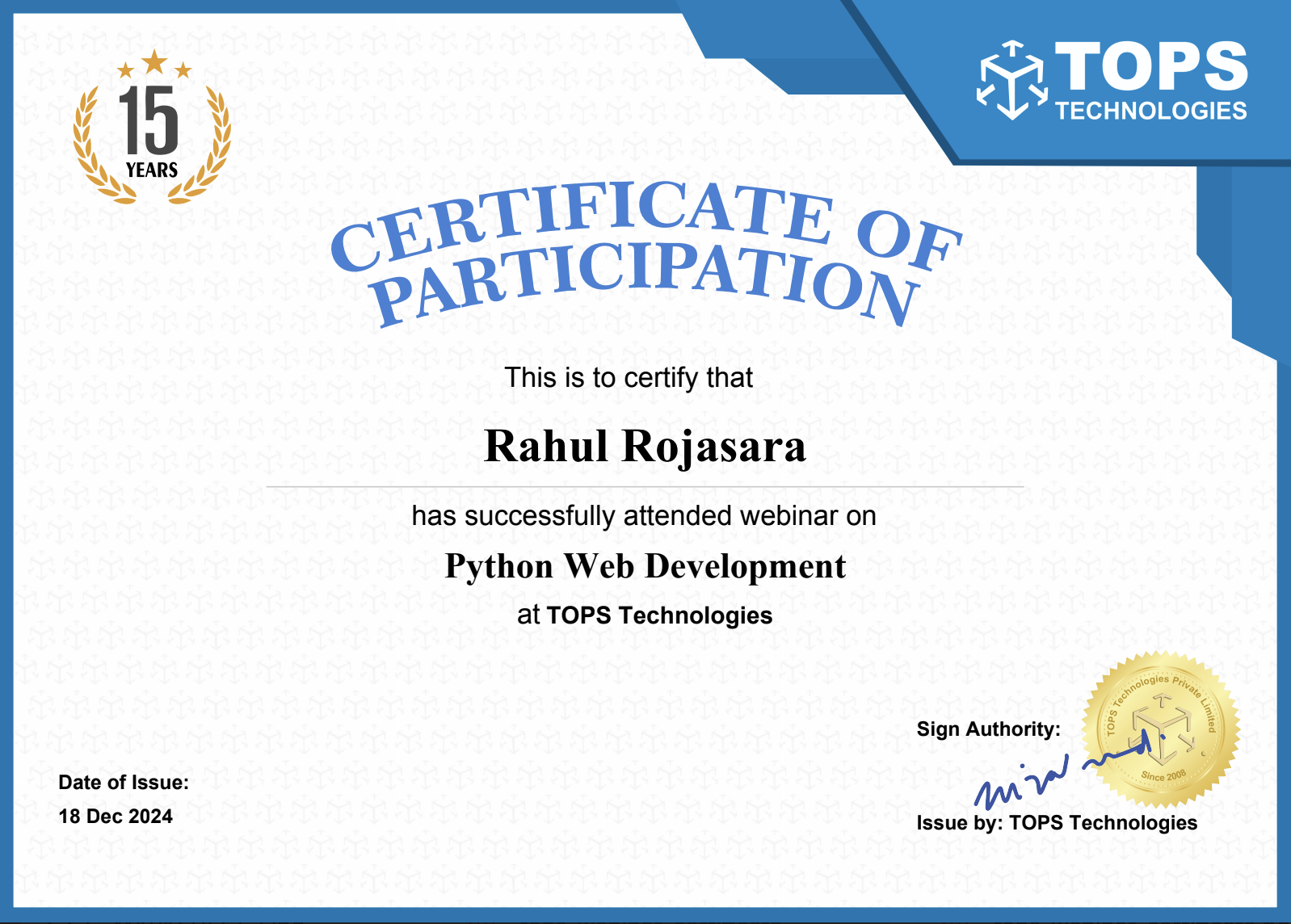 Python Web Development Certificate