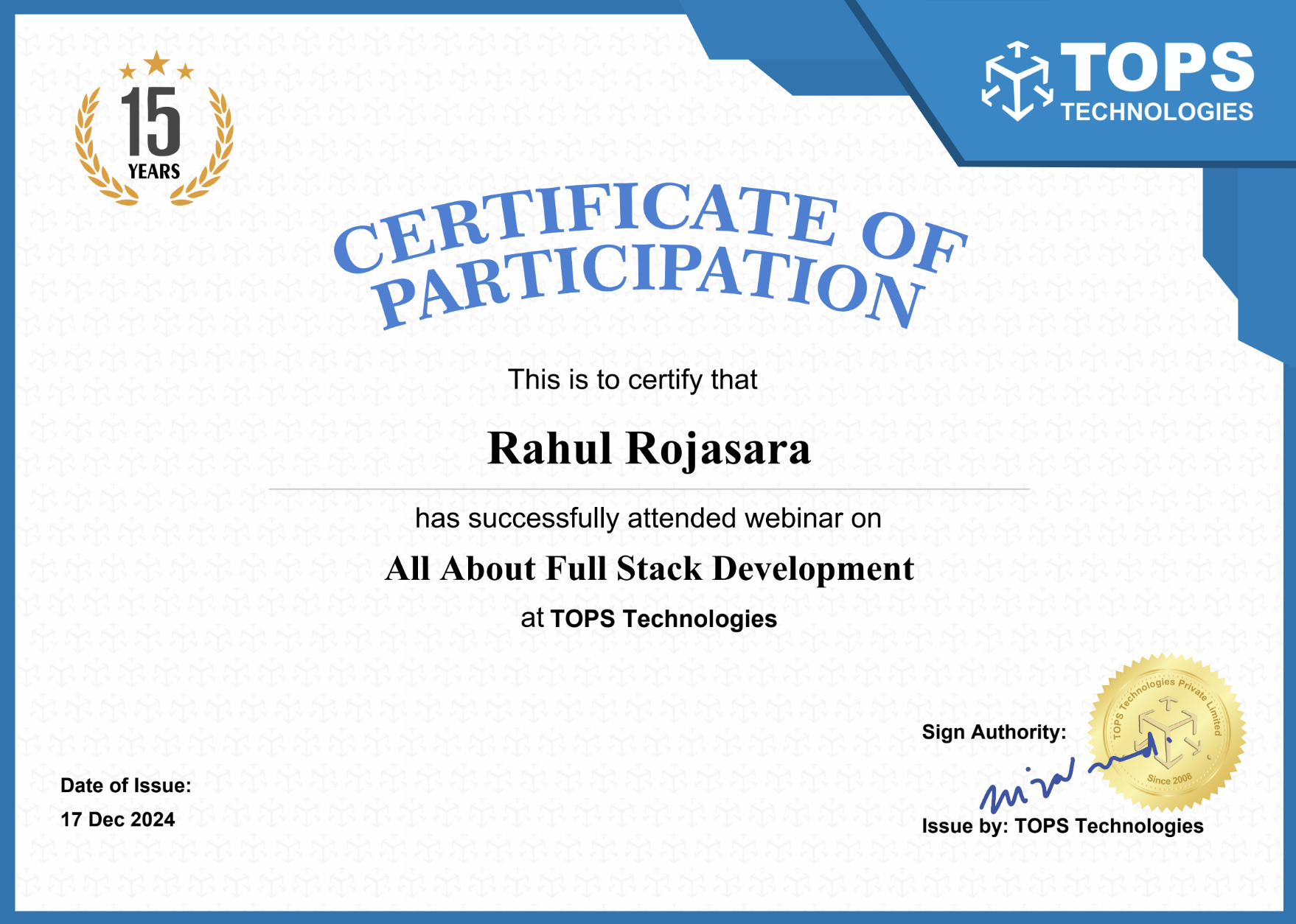 Full Stack Development Overview – TOPS Technologies